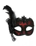 Red and Black Lace Masquerade Mask