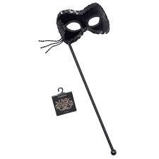 Black Velvet Mask on a Stick