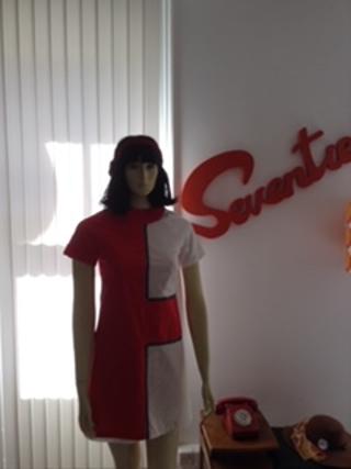 1960's Red and White Mini Mod Dress - TO HIRE