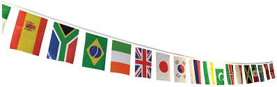 Multi Nations Flags Plastic Bunting