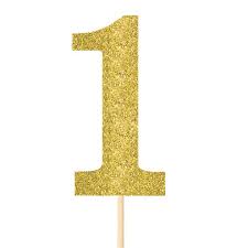 Gold Glitter Number Picks