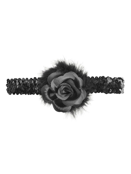 Black Rose Flapper Headband
