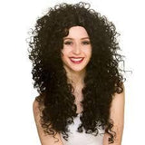 Long Curly Black Perm Wig