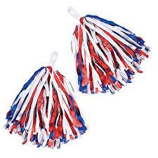 Red White and Blue Cheerleader Pom Poms