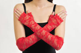 Fingerless Red Lace Gloves