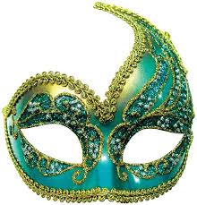 Gold and Turquoise Wave Masquerade Mask