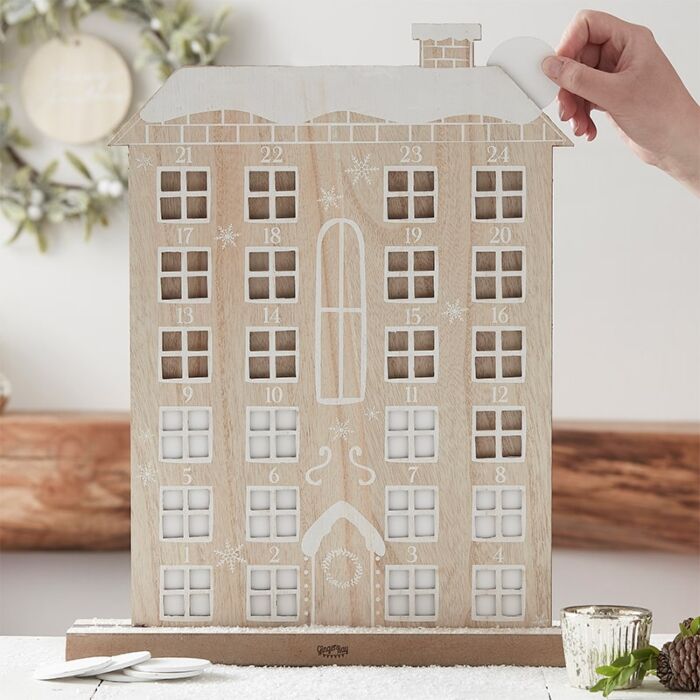 Wooden Drop Top House Advent Calendar Wooden Drop Top House Advent Calendar