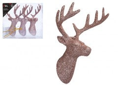 Glitter Hanging Stag Head Decoration