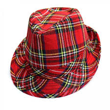 Red Tartan Trilby Hat