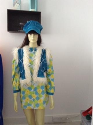 1960's / 1970's Turquoise and Yellow Mini Dress Set - TO HIRE