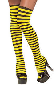 Black and Yellow Thigh Highs